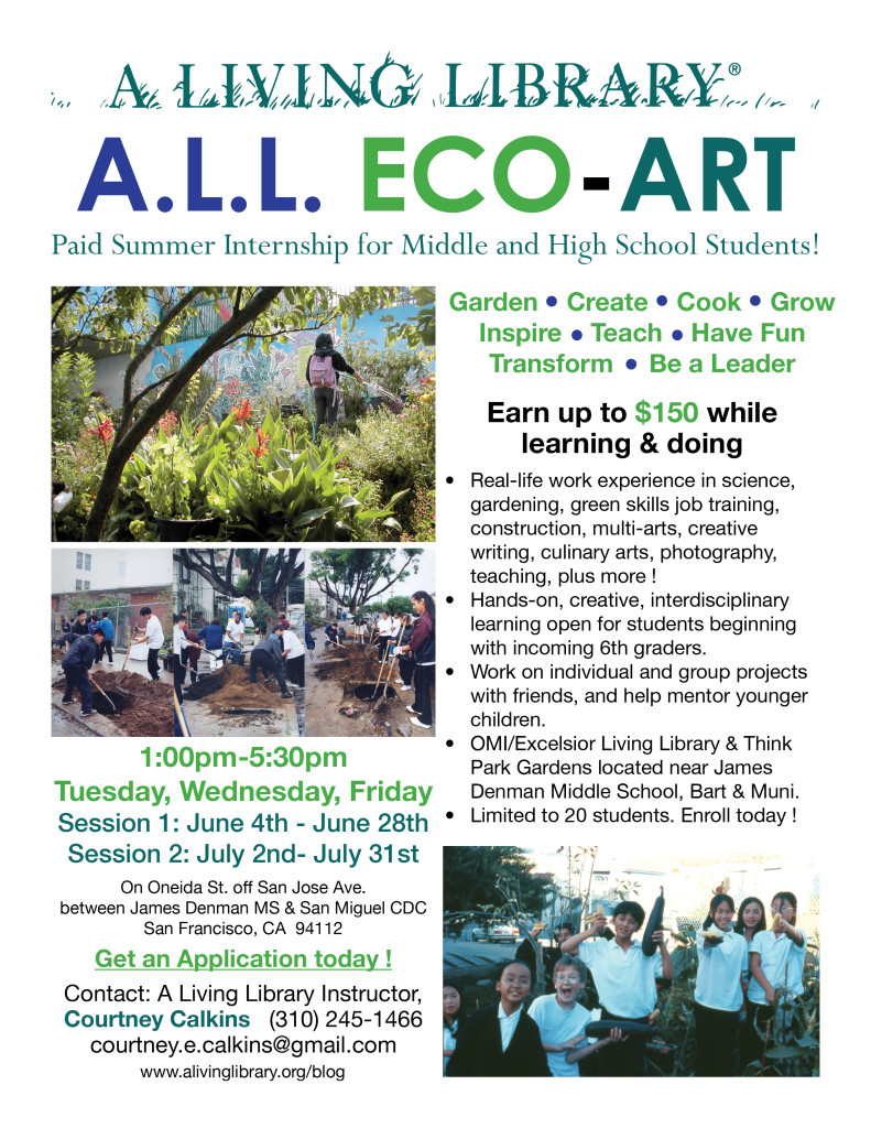 A.L.L. ECO-ART Internship Flyer