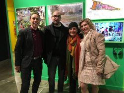 Bonnie Ora Sherk with Enrico Bonanate, Director, Parco Arte Vivente at the Exhibition The God-Trick