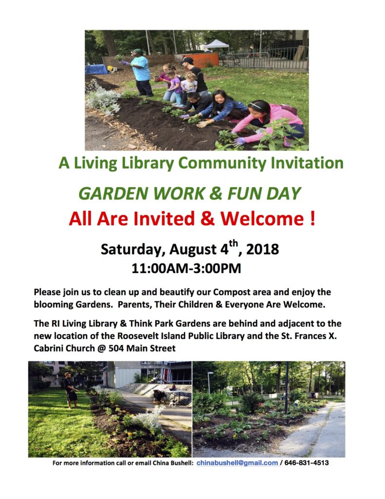 A Living Library Community Invitation at Roosevelt Island