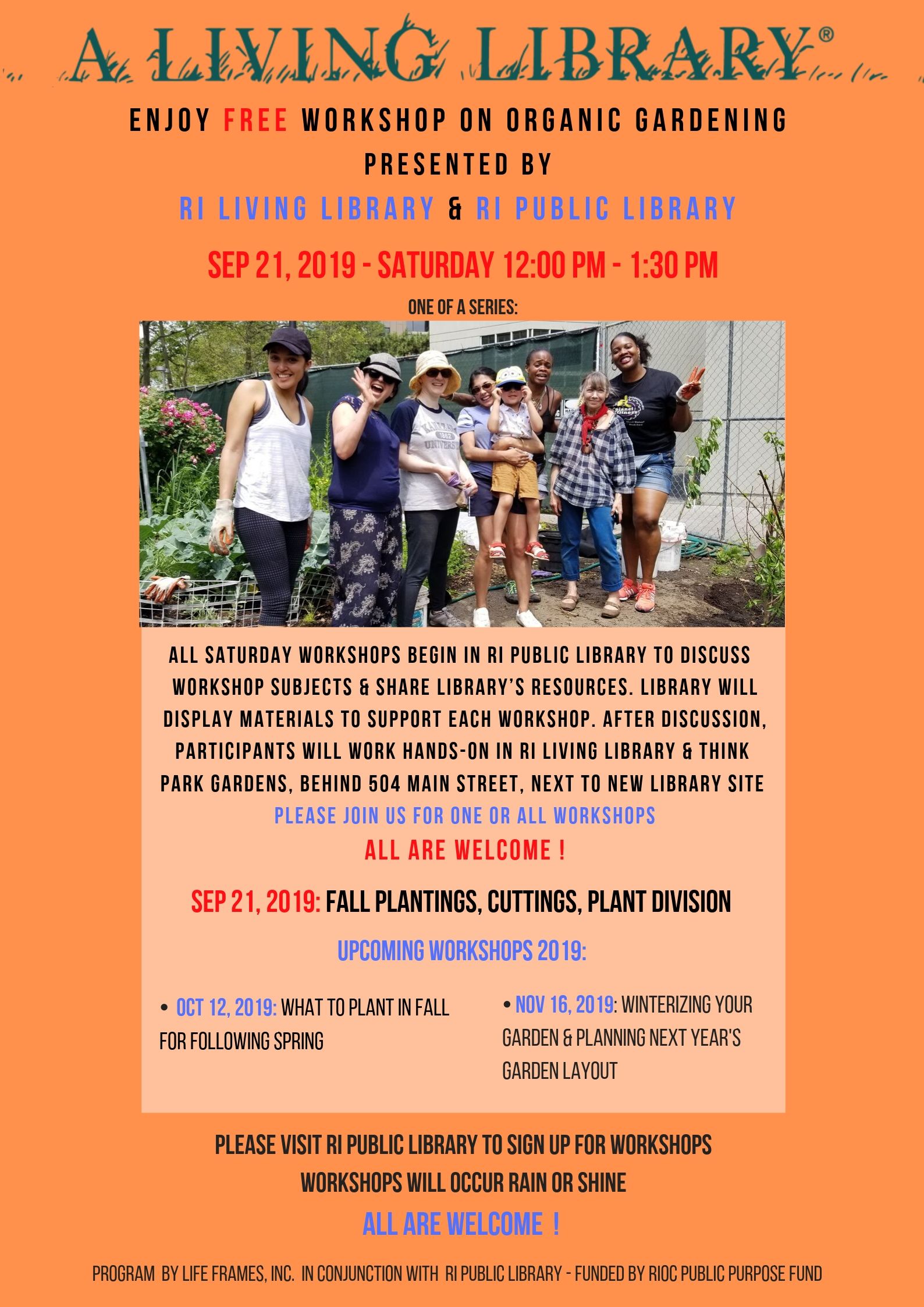 Free Organic Gardening Workshop by RI Living Library 