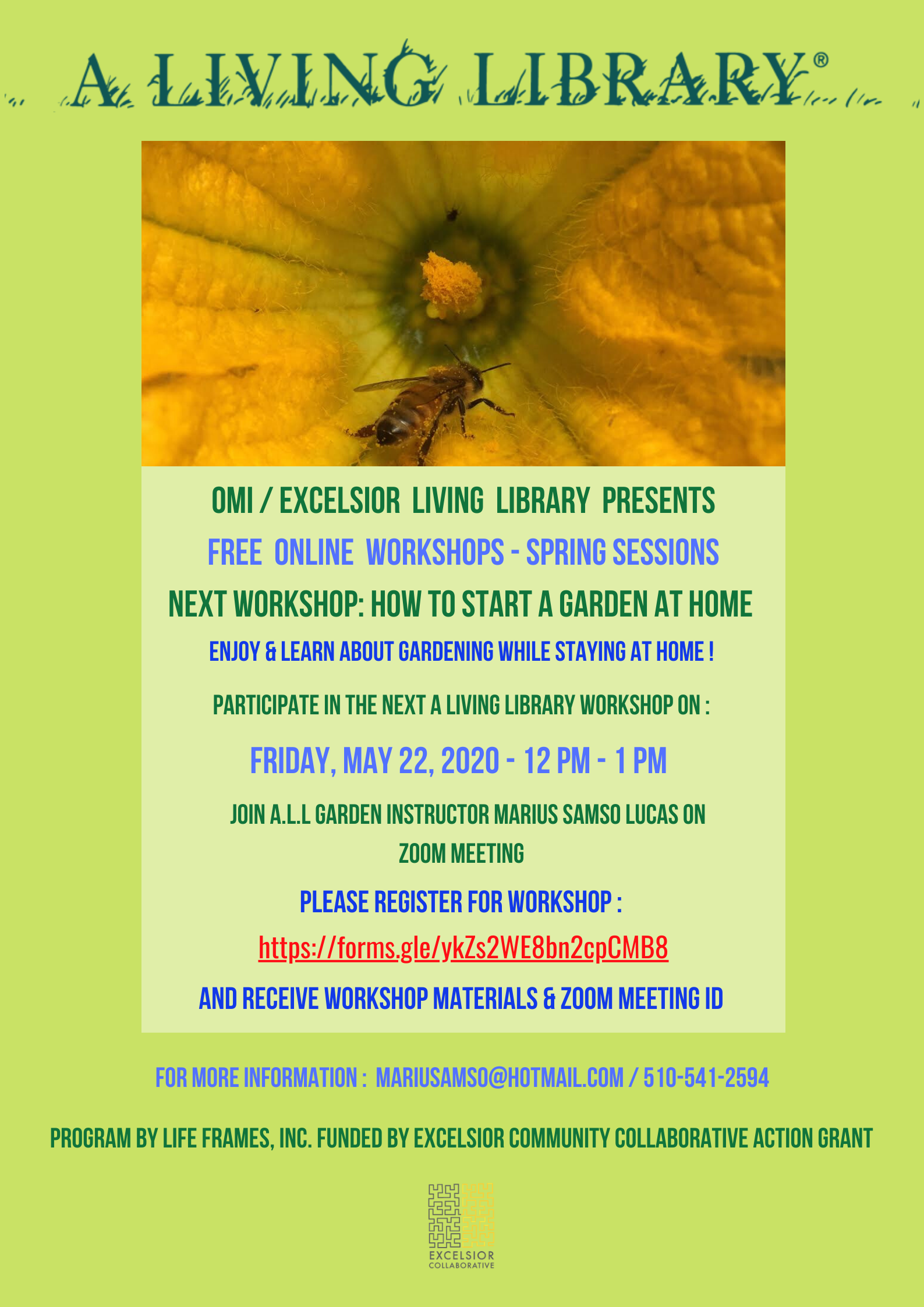 A Living Library Free Community Organic Gardening Workshop_MAY 2020